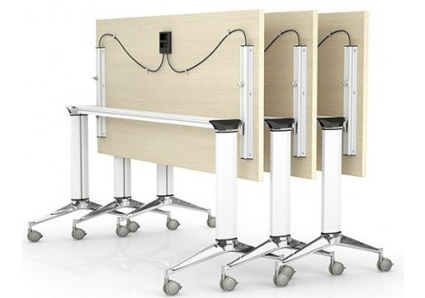 Table modulable et rabattable à roulettes NET