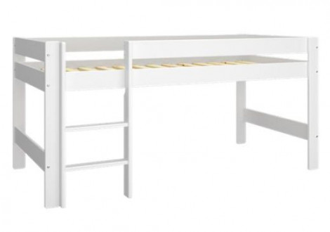 Lit Mezzanine NICE blanc avec échelle