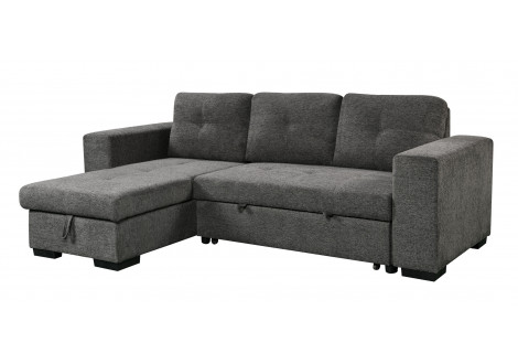 Canapé d'angle convertible OLYMPIA gris foncé