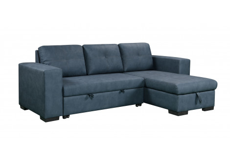 Canapé d'angle convertible OLYMPIA bleu foncé