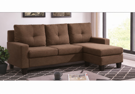 Canapé d'angle réversible OMAHA tissu lin marron