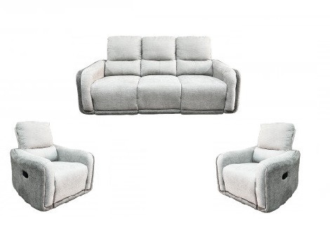 Salon PHENIX 3+1+1 gris et gris foncé