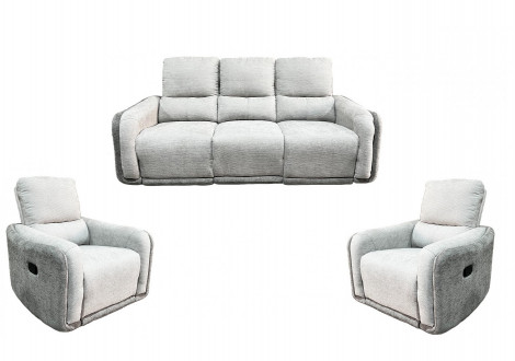 Salon PHENIX 3+1+1 gris et gris foncé