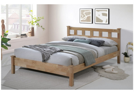 Lit 160X200 LIMA  en hévéa massif teinté naturel