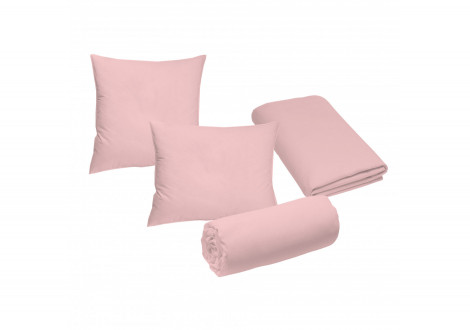 Drap housse 160x200 POLYCOTON  ROSE