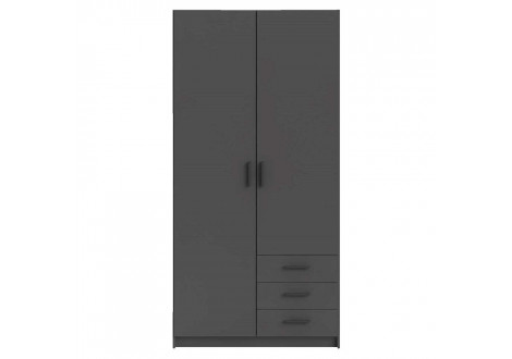 Armoire SPRINT Gris Anthracite 2 portes 3 tiroirs