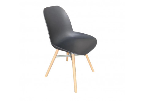 Chaise  MALMO pieds en bois GRIS