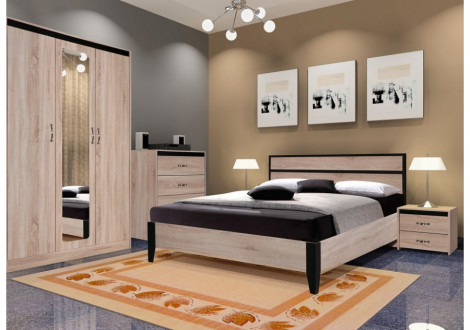 Chambre 4 Pièces REVERSO chêne clair/blanc