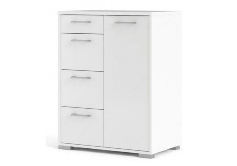 Rangement 1 porte/4 Tiroirrs  LORNA Blanc