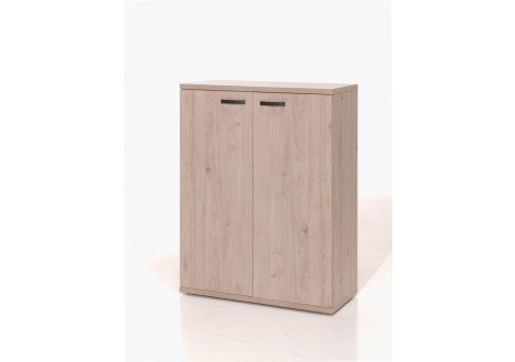 Armoire JANEIRO L90 H112 P40 cm Basse 2 portes Chêne Printemps ou Chêne Humus