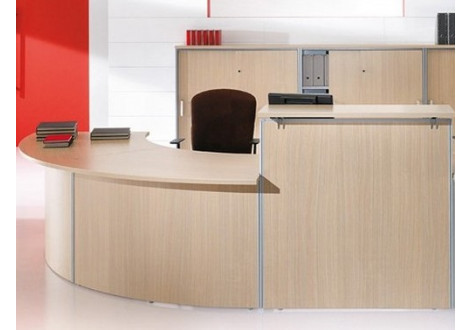 Banque d'accueil ROCK RECEPTION 1 Bureau droit L80 + 2 angle concave 45°