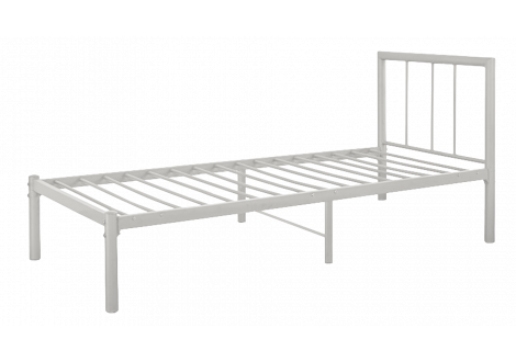 Lit 1 place 90x190cm ROMEO métal BLANC avec sommier métal