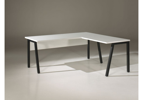 Bureau + Retour RONTO L180*180 H73 P80/66 cm Blanc