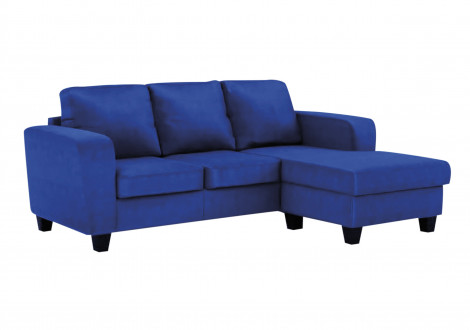 Canapé d'angle réversible OMAHA tissu BLEU