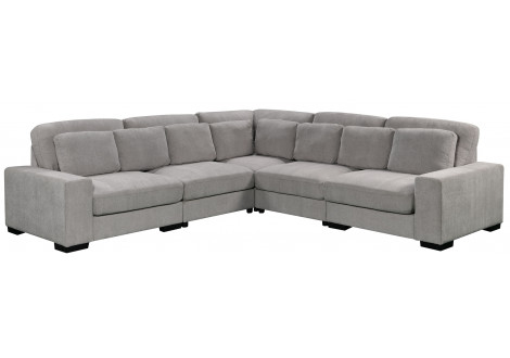 Canapé d'angle convertible SEATTLE gris clair tissu