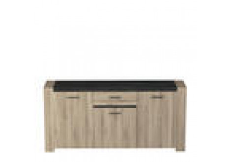 Enfilade SHEFFIELD  3 portes 1Tiroir  CHENE KRONBERG Anthracite
