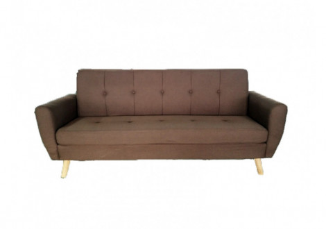 Canapé STEEVE 3 places tissu MARRON