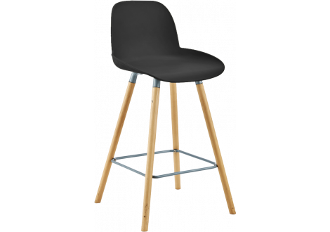 Tabouret haut MALMO pieds en bois Noir