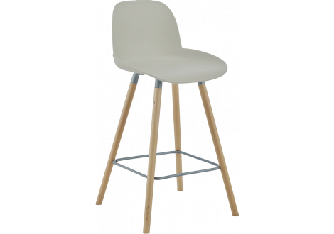 Tabouret haut MALMO pieds en bois gris