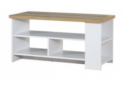 Table basse July chêne doré et blanc