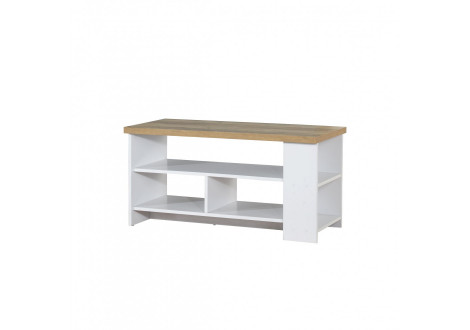 Table basse July chêne doré et blanc