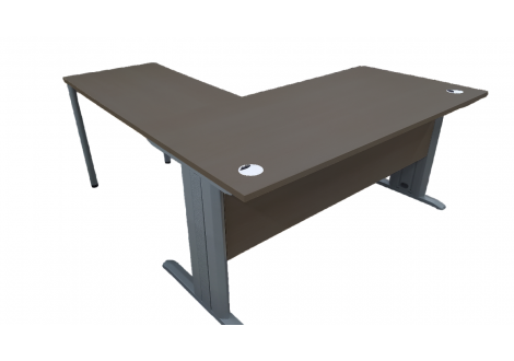 Bureau TEXAS Métal L180 + retour chêne grisé