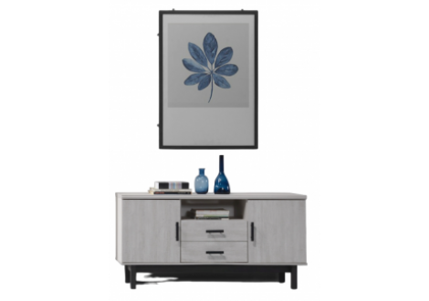 Meuble TV AUCKLAND Chêne gris/chêne blanchi 