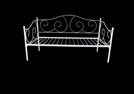 Banquette lit 90X190 MELUSINE métal blanc