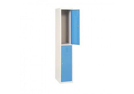 Vestiaire L40 H185 P50 cm 2 cases bleu clair