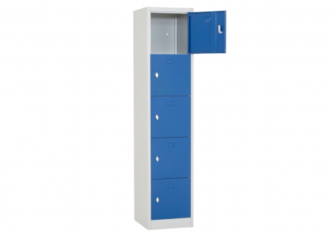 Vestiaire L40 H185 P50 cm 5 cases bleu clair