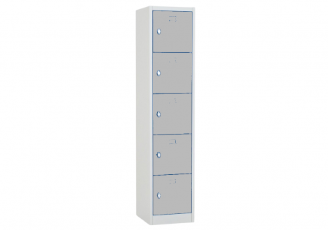 Vestiaire L40 H185 P50 cm multi 5 cases gris