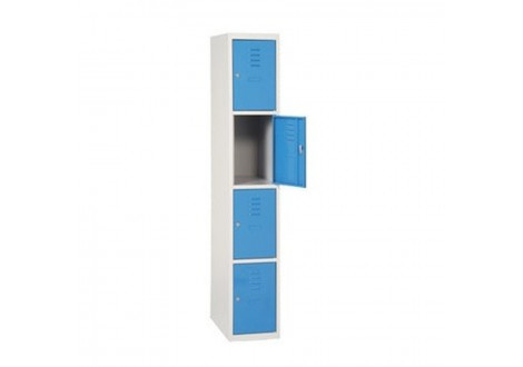 Vestiaire L40 H185 P50 cm 4 cases bleu clair