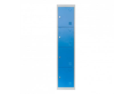 Vestiaire L40 H185 P50 cm 4 cases bleu clair