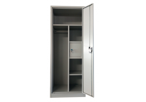 Vestiaire métallique L60 H185 P45 cm multifonctions 1 porte gris/bleu (VD-1M)