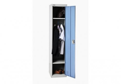 Vestiaire métallique L40 H185 P50 cm 1 porte gris/bleu (VS-1PJ)