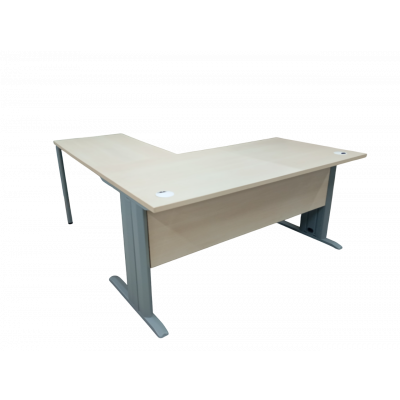 Bureau INDIANA Métal L160 + retour chêne blanc