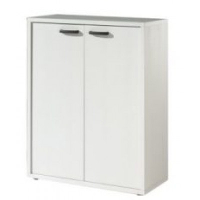 Armoire ronto L90 H112 P40 cm basse 2 portes Blanc 