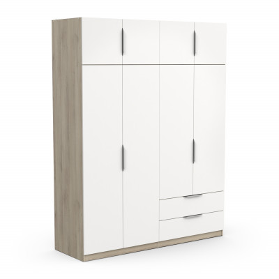 Armoire GHOST chêne / blanc 4 + 4 portes 2 tiroirs