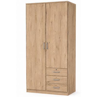 Armoire CHERRY 2 portes/3 tiroirs chêne doré