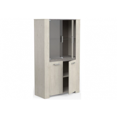 Vitrine MAYOR chêne topanga et beige