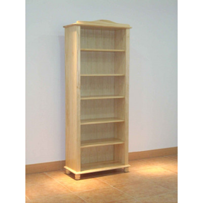 Bibliothèque 5 tablettes LIMA en hévéa massif teinté naturel