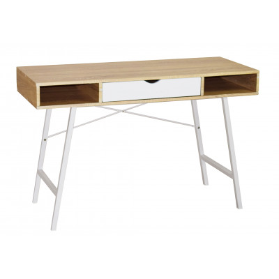 Bureau 1 tiroir LANA chêne/blanc