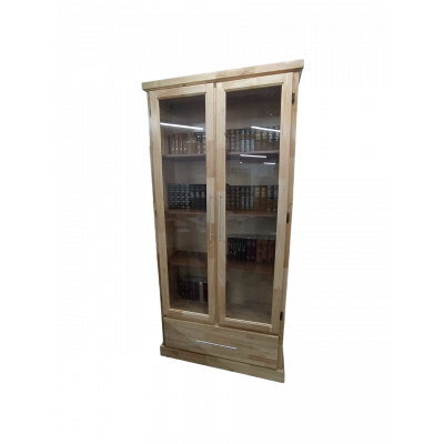 Vitrine MAURICE 2 portes 2 portes vitrées chêne naturel