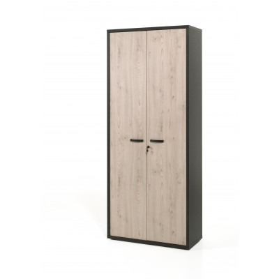 Armoire COPA L90 H216 P40 cm Haute 2 portes COPA Noir Châtaignier