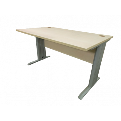 Bureau INDIANA Métal L180 P80 H75 cm chêne blanc