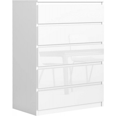 Commode NOVA blanc 5 tiroirs