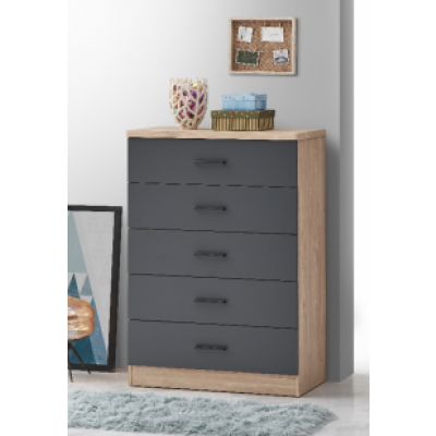 Commode ANEMONE 5 Tiroirs  chêne clair