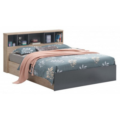 Lit 140 x 190 cm ANEMONE chêne clair