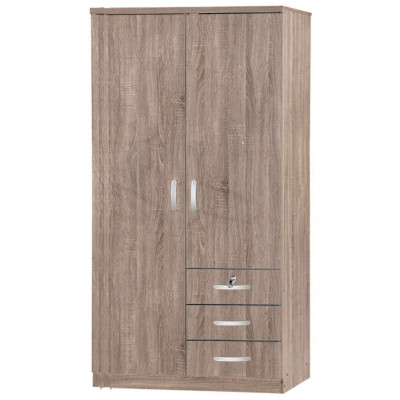 Armoire 2 portes/3 tiroirs  CHERRY chêne Sonoma