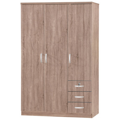 Armoire 3 portes/3 tiroirs  CHERRY chêne Sonoma